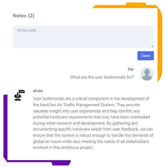 NextGPM note feature where AI ChatGPT answers to user question with RAG based on task information